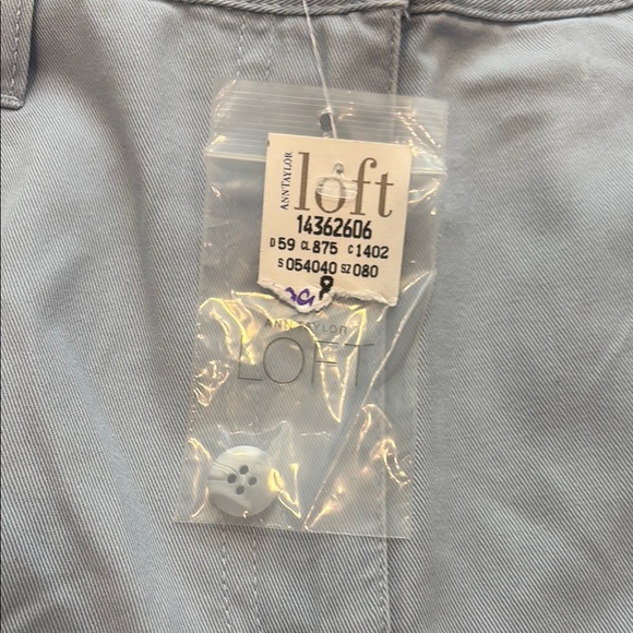 LOFT 8 Women's High Waist Light Blue Gray Shorts - Picture 8 of 9